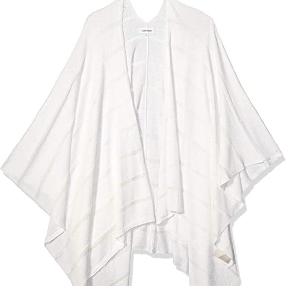 Calvin Klein Accessories - Calvin Klein striped knit shawl ruana poncho